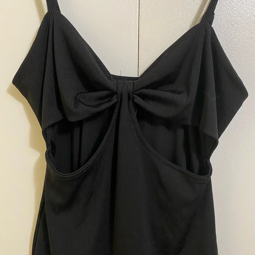 Streetwear Society Black Open Front Dress size M - Picture 3 of 4